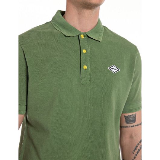 Снимка на REPLAY MEN'S POLO SHIRT WITH PRINT AND CONTRASTING-COLOURED BUTTONS