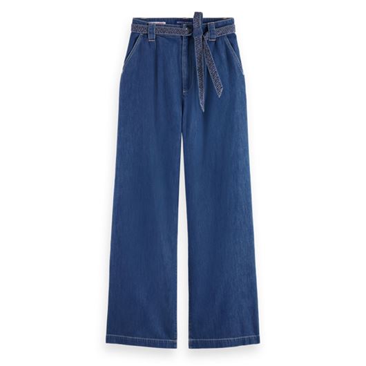 Снимка на SCOTCH&SODA WOMEN'S SUMMERY PANT WITH BELT / WASHED INDIGO