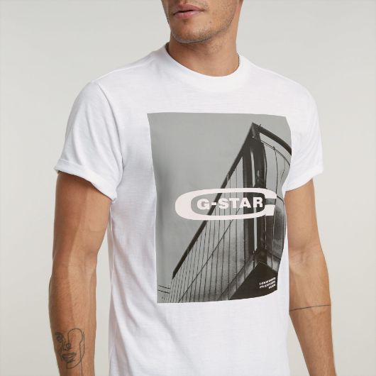 Снимка на G-STAR RAW MEN'S HQ OLDSKOOL LOGO LASH T-SHIRT