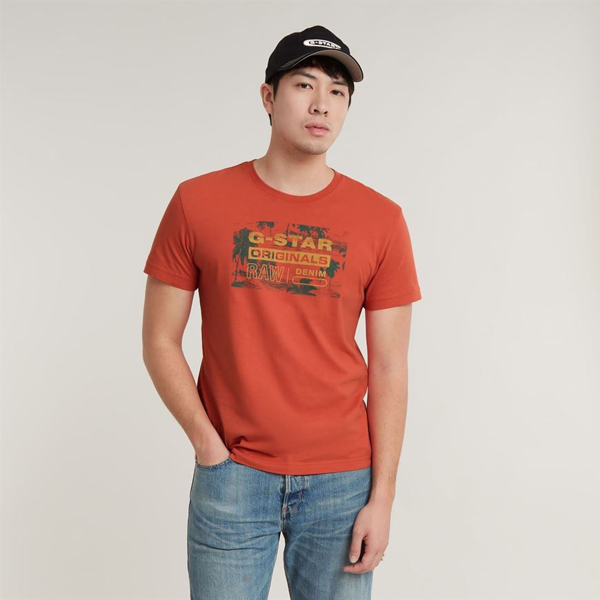 Снимка на G-STAR RAW MEN'S FRAMED PALM ORIGINALS T-SHIRT