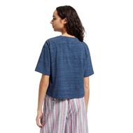 Снимка на SCOTCH&SODA WOMEN'S BOXY FIT TIE FRONT MARL T-SHIRT