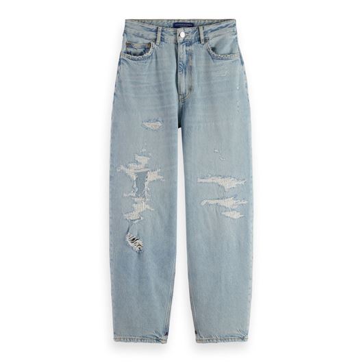 Снимка на SCOTCH&SODA WOMEN'S THE TIDE BALLOON FIT JEANS — STORY REPAIR