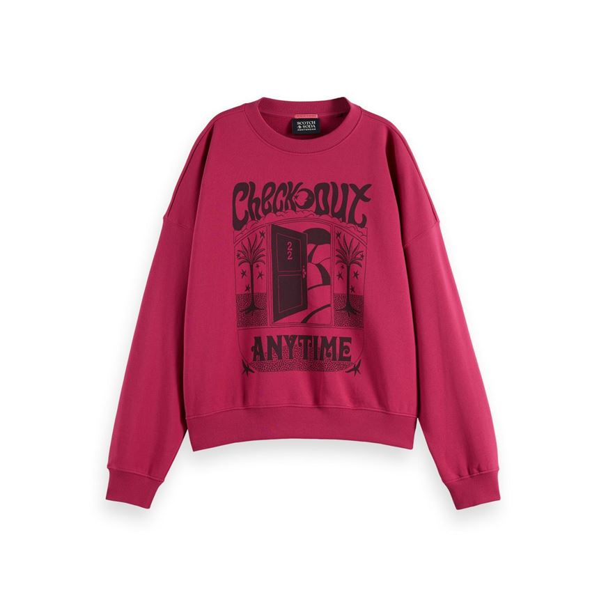 Снимка на SCOTCH&SODA WOMEN'S BOYFRIEND FIT SWEATSHIRT WITH FRONT ARTWORK