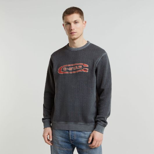 Снимка на G-STAR RAW MEN'S DESTROYED G LOGO WASHED SWEATER