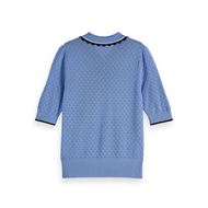 Снимка на SCOTCH&SODA WOMEN'S POINTELLE COLLARED KNITTED TEE