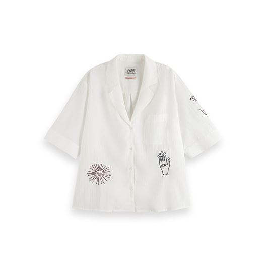 Снимка на SCOTCH&SODA WOMEN'S SS SHIRT WITH EMBROIDERY