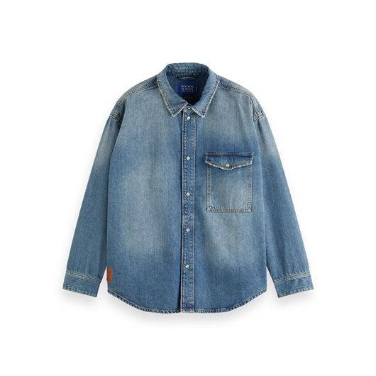 Снимка на SCOTCH&SODA MEN'S OVERSIZED WASHED DENIM SHIRT - FRISCO NIGHTS