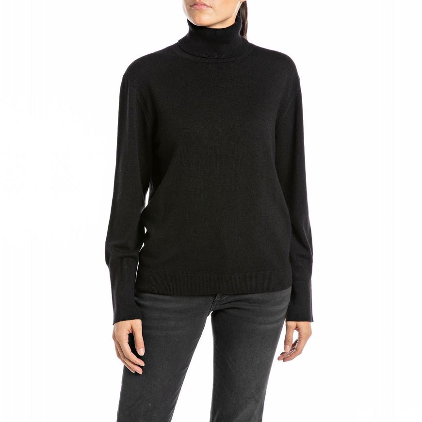 Снимка на REPLAY WOMEN'S RELAXED TURTLENECK PULLOVER IN WOOL AND CASHMERE BLEND