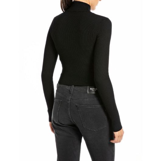 Снимка на REPLAY WOMEN'S SLIM FIT RIBBED PULLOVER WITH MOCK NECK