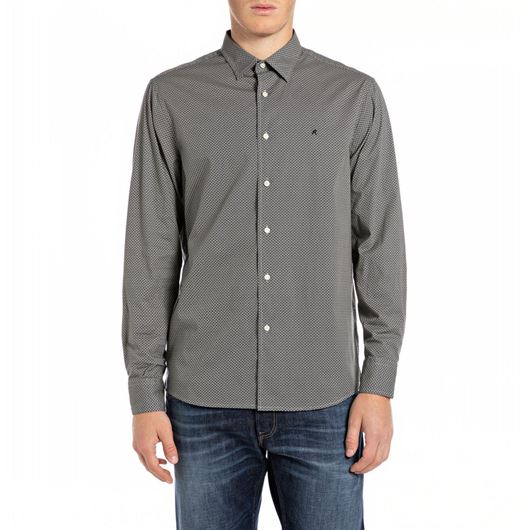 Снимка на REPLAY MEN'S POPLIN SHIRT WITH ALL OVER PRINT