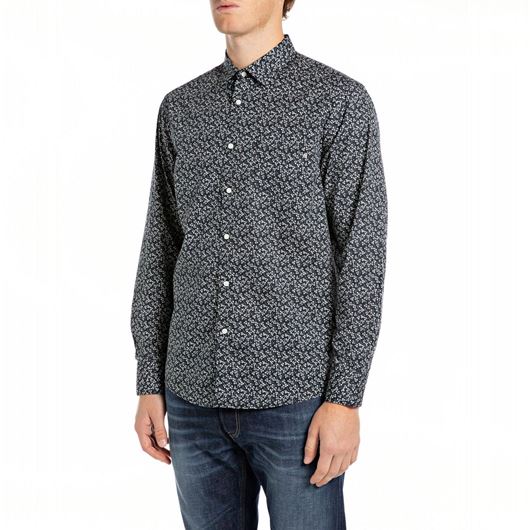 Снимка на REPLAY MEN'S POPLIN SHIRT WITH FLORAL PRINT