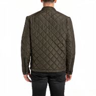 Picture of REPLAY MEN'S FULL-ZIP QUILTED JACKET IN DARK OLIVE 2