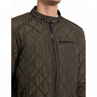 Picture of REPLAY MEN'S FULL-ZIP QUILTED JACKET IN DARK OLIVE 3