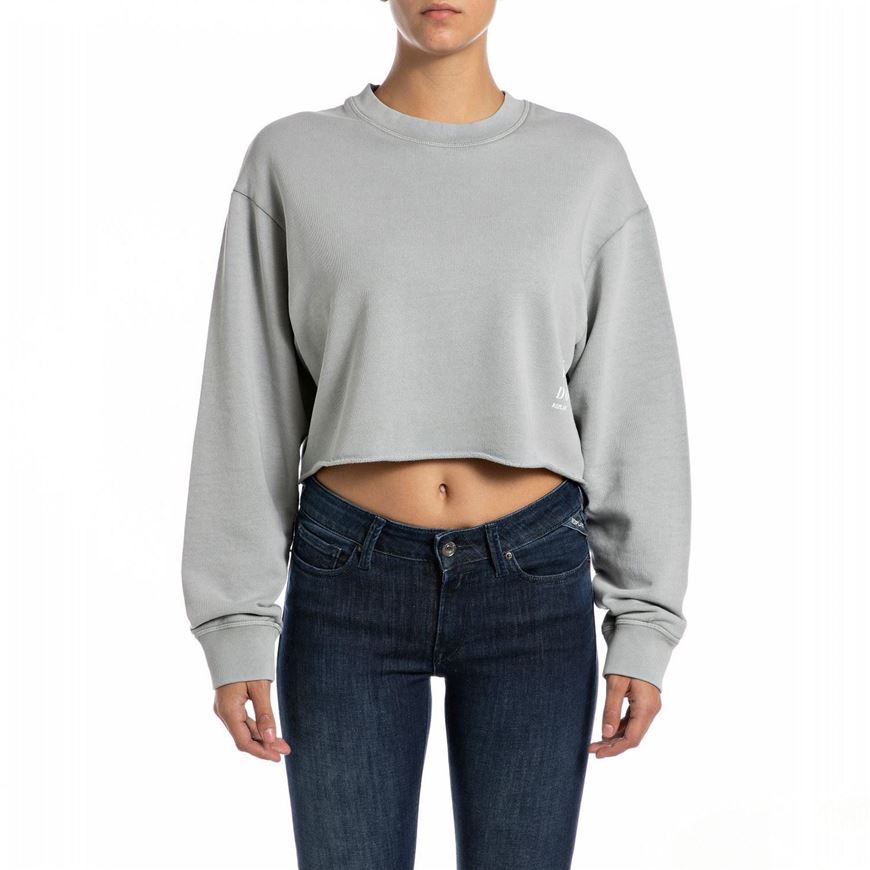 Снимка на REPLAY WOMEN'S ORGANIC COTTON CROPPED SWEATSHIRT WITH PRINT