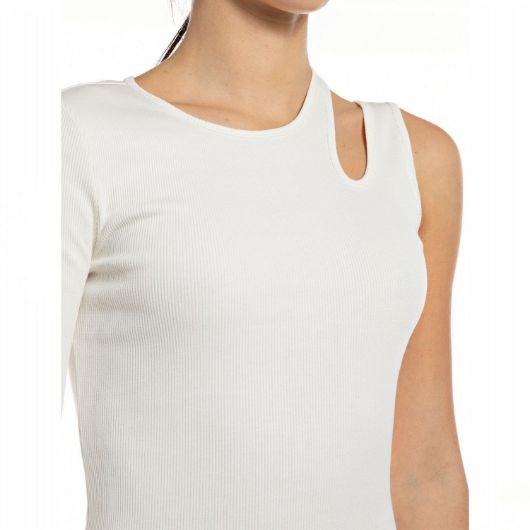 Снимка на REPLAY WOMEN'S FINE-RIB ONE-SHOULDER T-SHIRT