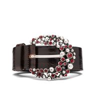 Снимка на REPLAY WOMEN'S VINTAGE LEATHER BELT WITH RHINESTONE BUCKLE