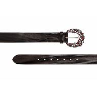 Снимка на REPLAY WOMEN'S VINTAGE LEATHER BELT WITH RHINESTONE BUCKLE