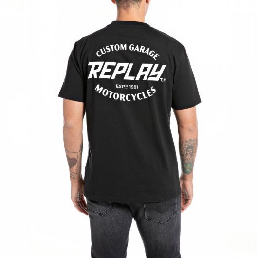 Снимка на REPLAY MEN'S JERSEY T-SHIRT WITH CUSTOM GARAGE PRINT