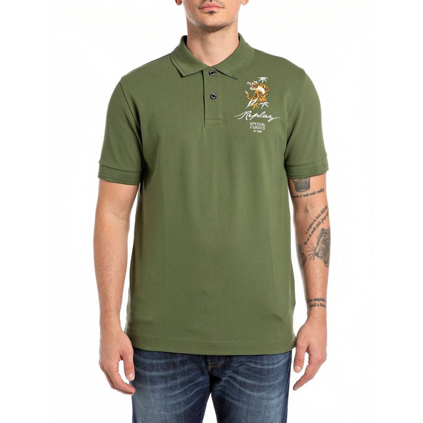 Снимка на REPLAY MEN'S REGULAR-FIT POLO-SHIRT WITH TIGER GRAPHIC