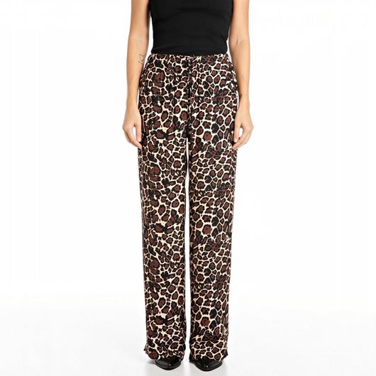 Снимка на REPLAY WOMEN'S ANIMAL-PRINT VISCOSE CHIFFON TROUSERS