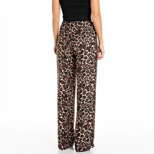 Снимка на REPLAY WOMEN'S ANIMAL-PRINT VISCOSE CHIFFON TROUSERS