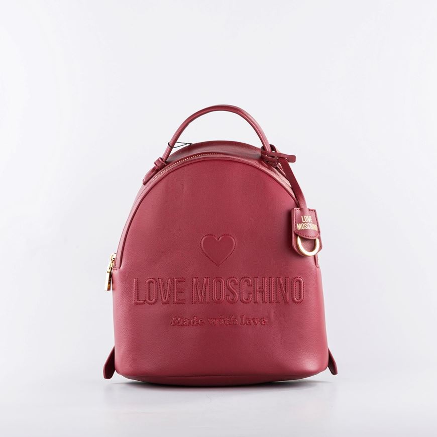 Снимка на LOVE MOSCHINO WOMEN'S LEATHER BACKPACK WITH EMBOSSED LOGO