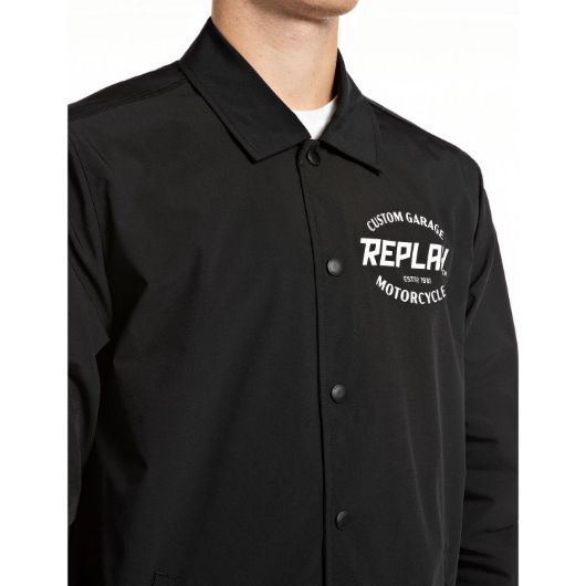 Снимка на REPLAY MEN'S MICRO POLY SHIRT JACKET WITH CUSTOME GARAGE PRINT 