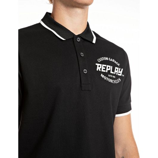 Снимка на REPLAY MEN'S STRETCH PIQUE POLO SHIRT WITH PRINT