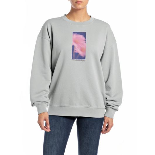 Снимка на REPLAY WOMEN'S OVERSIZED SWEATSHIRT WITH PRINT