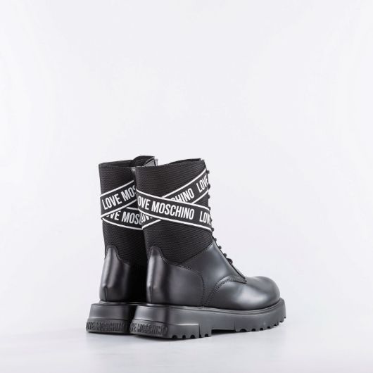 Снимка на LOVE MOSCHINO WOMEN'S SQUARE LOVE LEATHER COMBAT BOOTS