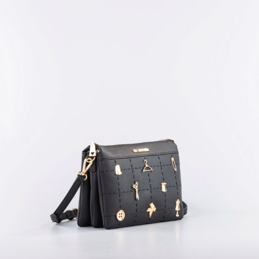 Снимка на LOVE MOSCHINO WOMEN'S TAILORING CROSSBODY BAG WITH SYMBOL STUDS