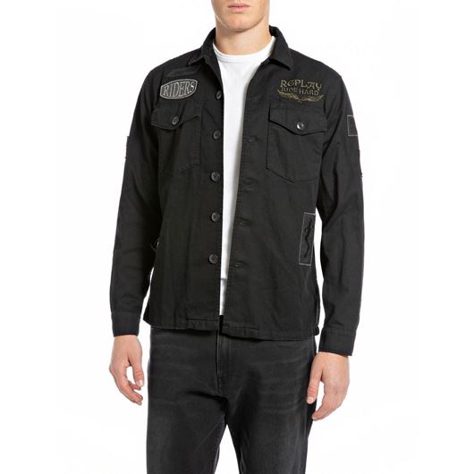 Снимка на REPLAY MEN'S OVERSHIRT WITH PRINT AND ALL-OVER PATCH