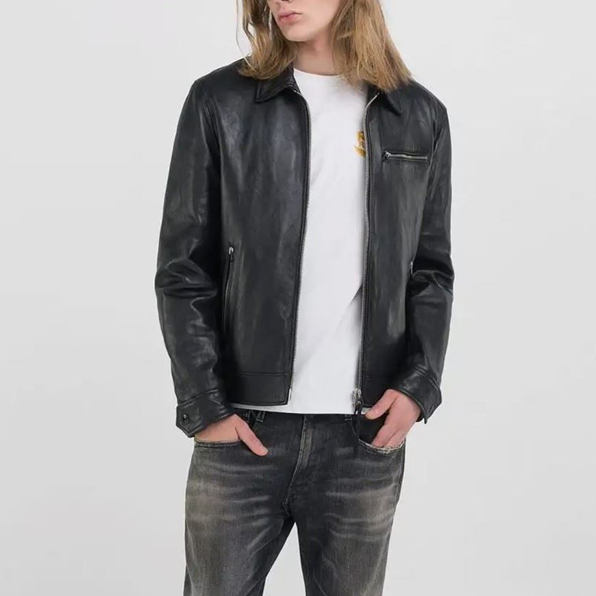 Снимка на REPLAY MEN'S LEATHER JACKET WITH COLLAR