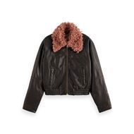 Снимка на SCOTCH&SODA WOMEN'S TEDDY COLLAR LEATHER JACKET