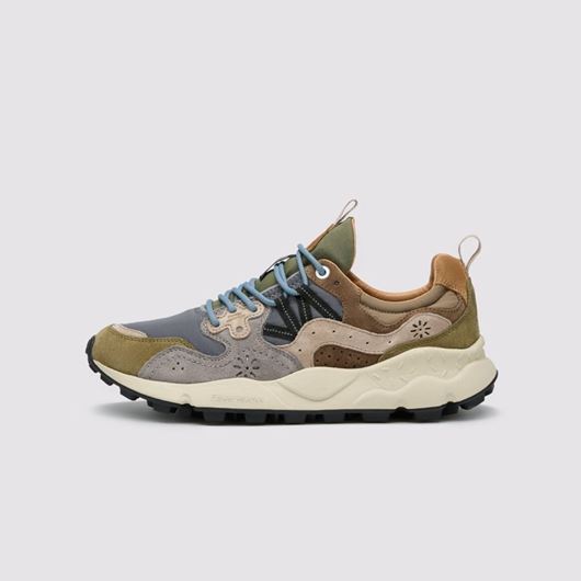 Снимка на FLOWER MOUNTAIN MEN'S YAMANO 3 MAN - SUEDE AND TECHNICAL FABRIC SNEAKERS - MILITARY-GREY-LIGHT BROWN