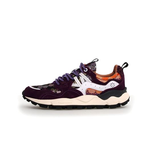 Снимка на FLOWER MOUNTAIN WOMEN'S YAMANO 3 UNI - SUEDE AND KYOTO FABRIC SNEAKERS - VIOLET-WHITE