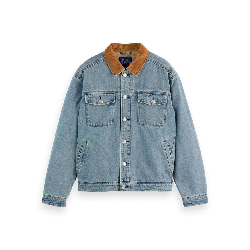 Снимка на SCOTCH&SODA MEN'S CORD COLLAR INDIGO TEDDY JACKET