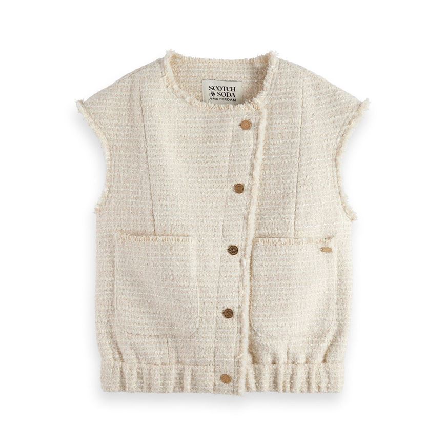 Снимка на SCOTCH&SODA WOMEN'S BOUCLE TWEED COLLARLESS GILET