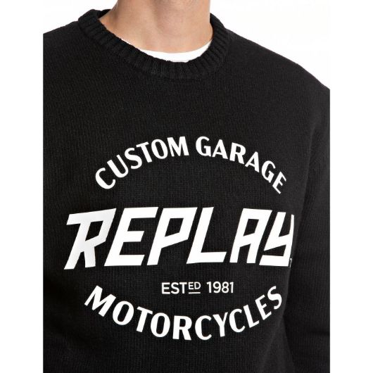 Снимка на REPLAY MEN'S CREWNECK SWEATER WITH CUSTOM GARAGE PRINT