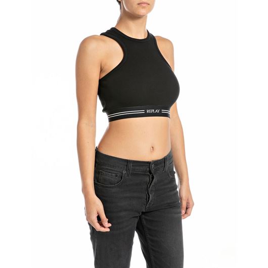 Снимка на REPLAY WOMEN'S RIBBED SLIM-FIT CROP TOP