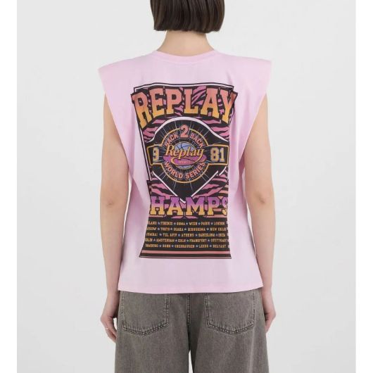 Снимка на REPLAY WOMEN'S BOXY JERSEY TOP WITH PRINT