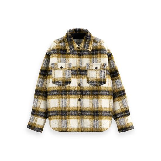 Снимка на SCOTCH&SODA WOMEN'S BRUSHED CHECK WOOL MIX SHIRT JACKET