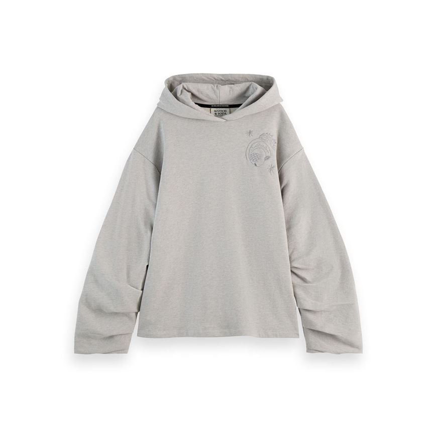 Снимка на SCOTCH&SODA WOMEN'S GATHERED SLEEVE OVERSIZED FIT HOODIE