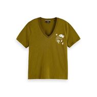 Снимка на SCOTCH&SODA WOMEN'S SLUB V-NECK REGULAR FIT T-SHIRT