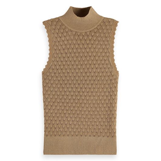 Снимка на SCOTCH&SODA WOMEN'S METALLIC POINTELLE KNITTED TANK