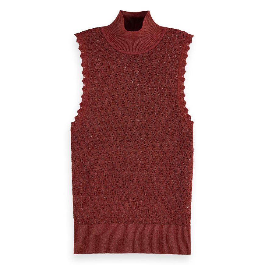 Снимка на SCOTCH&SODA WOMEN'S METALLIC POINTELLE KNITTED TANK