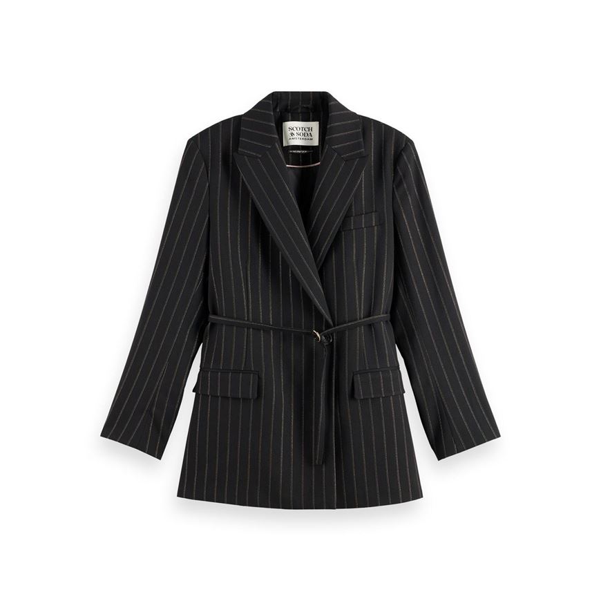 Снимка на SCOTCH&SODA WOMEN'S LUREX PINSTRIPE DOUBLE-BREASTED BLAZER