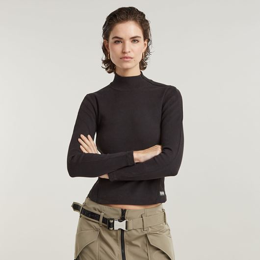 Снимка на G-STAR RAW WOMEN'S ASYMMETRIC ZIP CROPPED SLIM MOCK