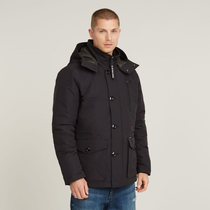 Picture of G-STAR MEN'S VODAN PADDED HOODED JACKET IN BLACK