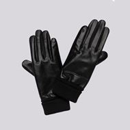 Снимка на REPLAY WOMEN'S  LEATHER GLOVES WITH RIBBED TRIM